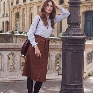 Sézane Celina Skirt in Brown - Size 38